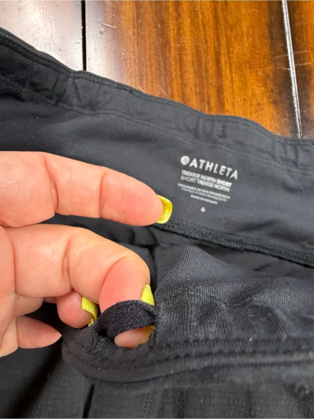 Athleta Black Performance Zip-Pocket Athletic Shorts